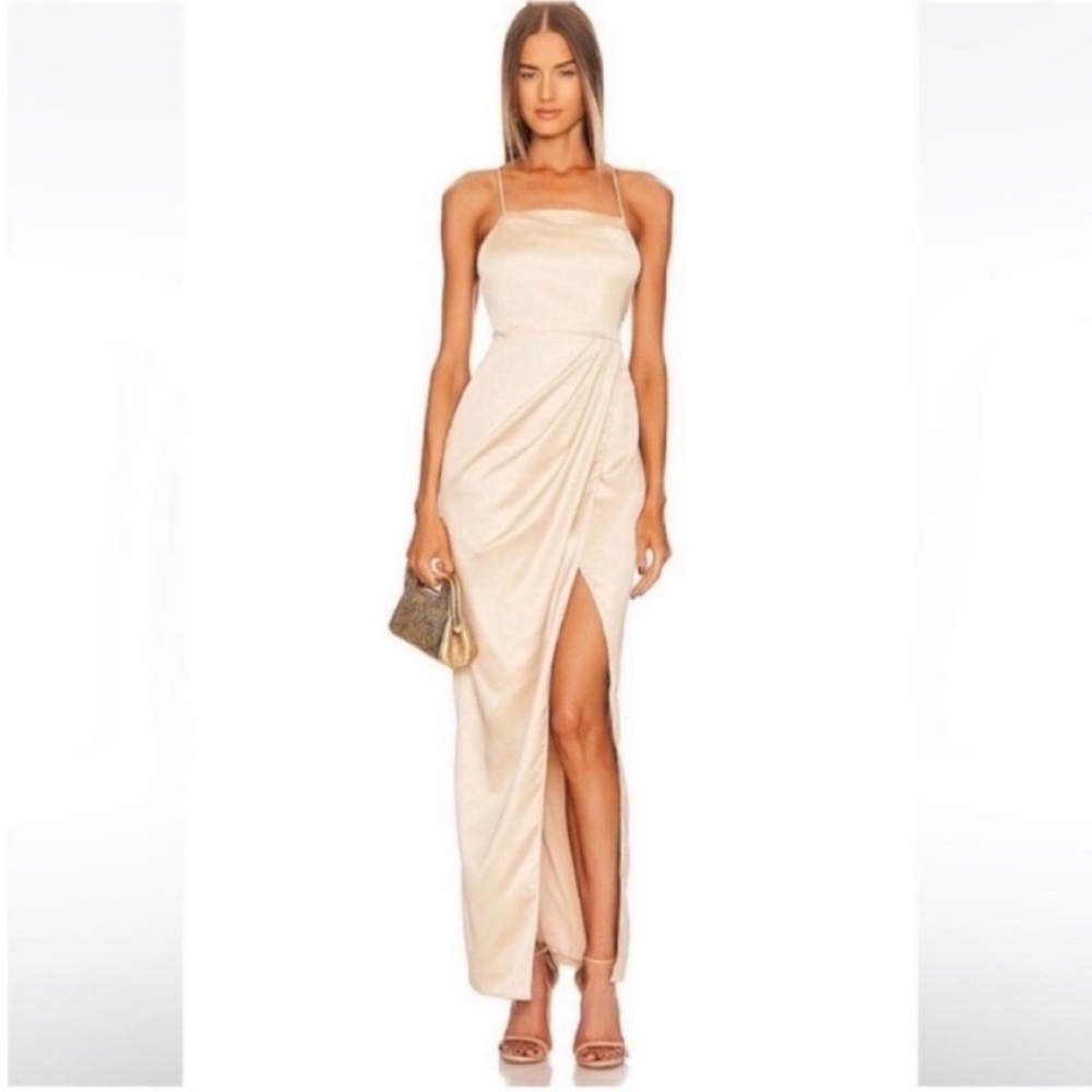 Michael Costello × REVOLVE Shea Satin Maxi
Dress Sz Large